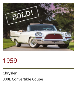 1959 Chrysler 300E sold listing