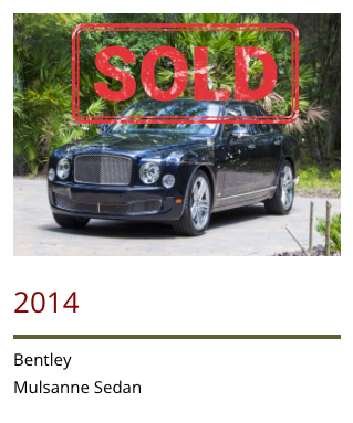 2014 Bentley Mulsanne SVA listing